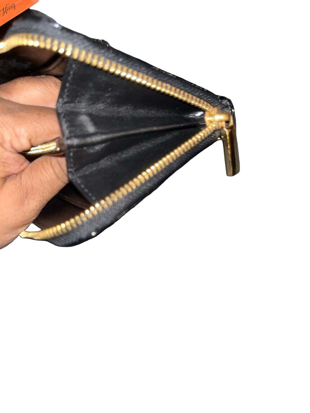 Tory Burch Black Patent Leather Continental Zip Wallet - Picture 7 of 9